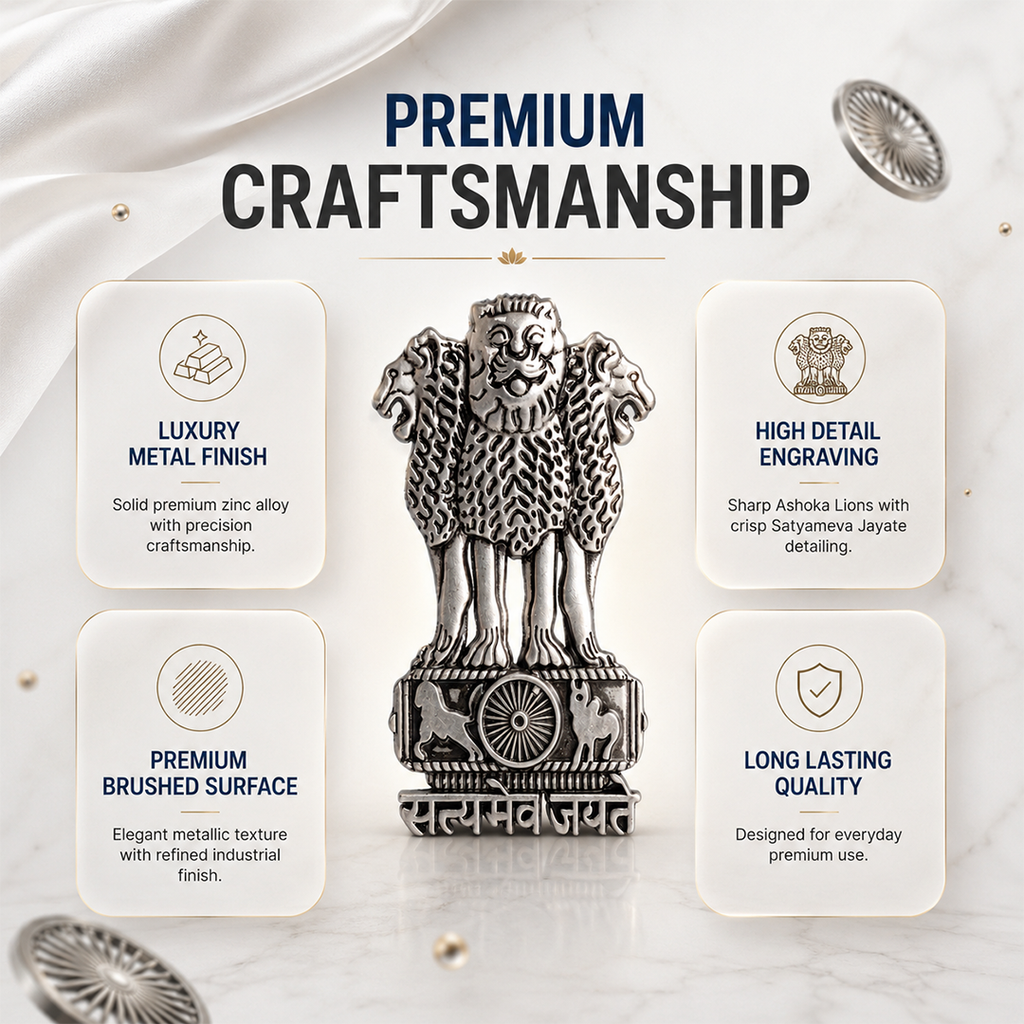 Oppo A6 5G Compatible Satyamev Jayate 3D Metal Emblem Sticker