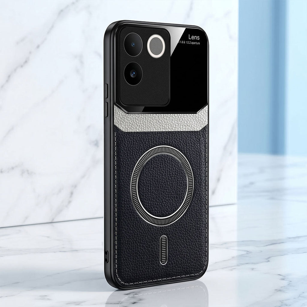 Vivo T2 Pro 5G Premium Magsafe Magnetic Leather Lens Protective Case