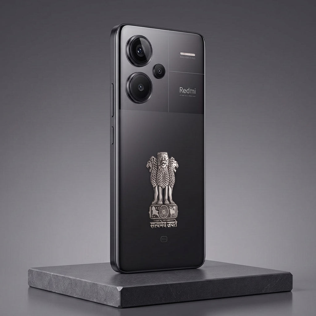 Redmi Note 13 Pro+ 5G Compatible Satyamev Jayate 3D Metal Emblem Sticker