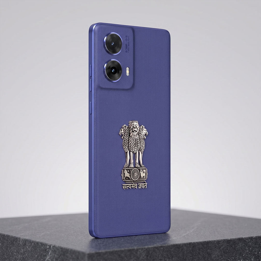 Motorola G85 5G Compatible Satyamev Jayate 3D Metal Emblem Sticker