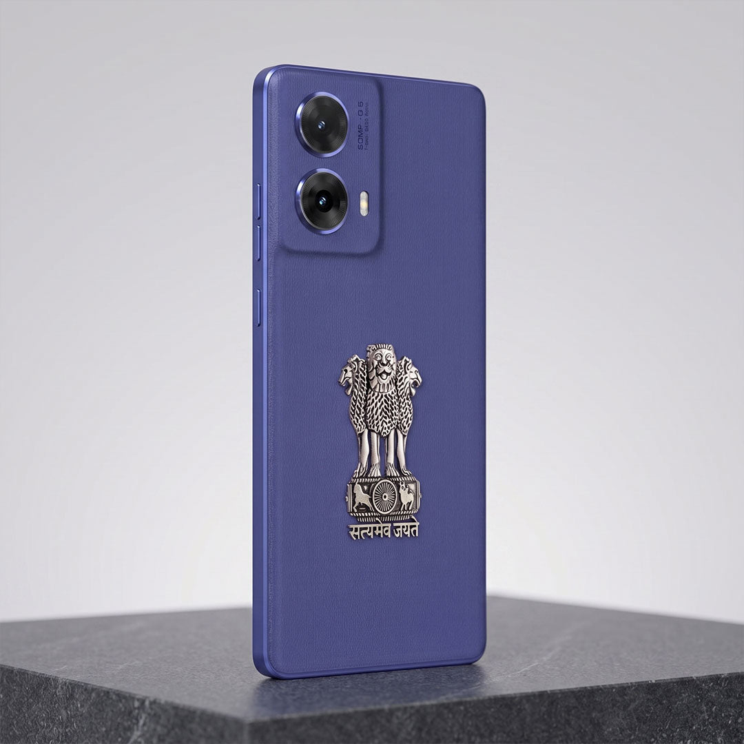 Motorola G85 5G Compatible Satyamev Jayate 3D Metal Emblem Sticker