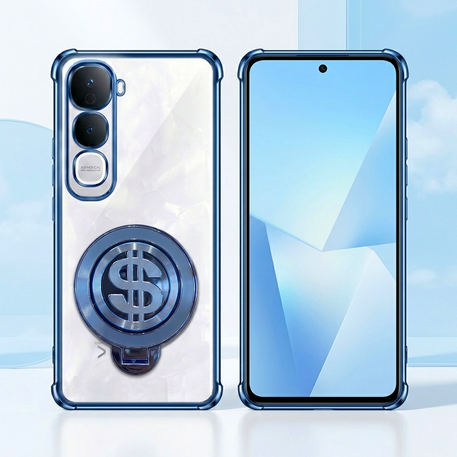 Vivo Y400 Pro 5G Four Corner Airbags 100% Original Astro Money Magnet Rotating Dollar Case