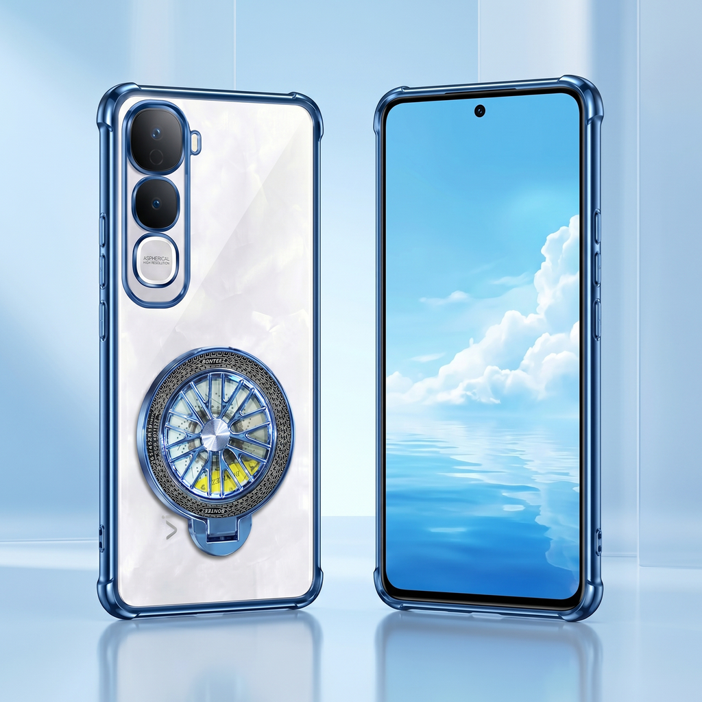 Vivo Y400 Pro 5G Premium Stress Buster Wheel Rotating Shockproof Airbags Case