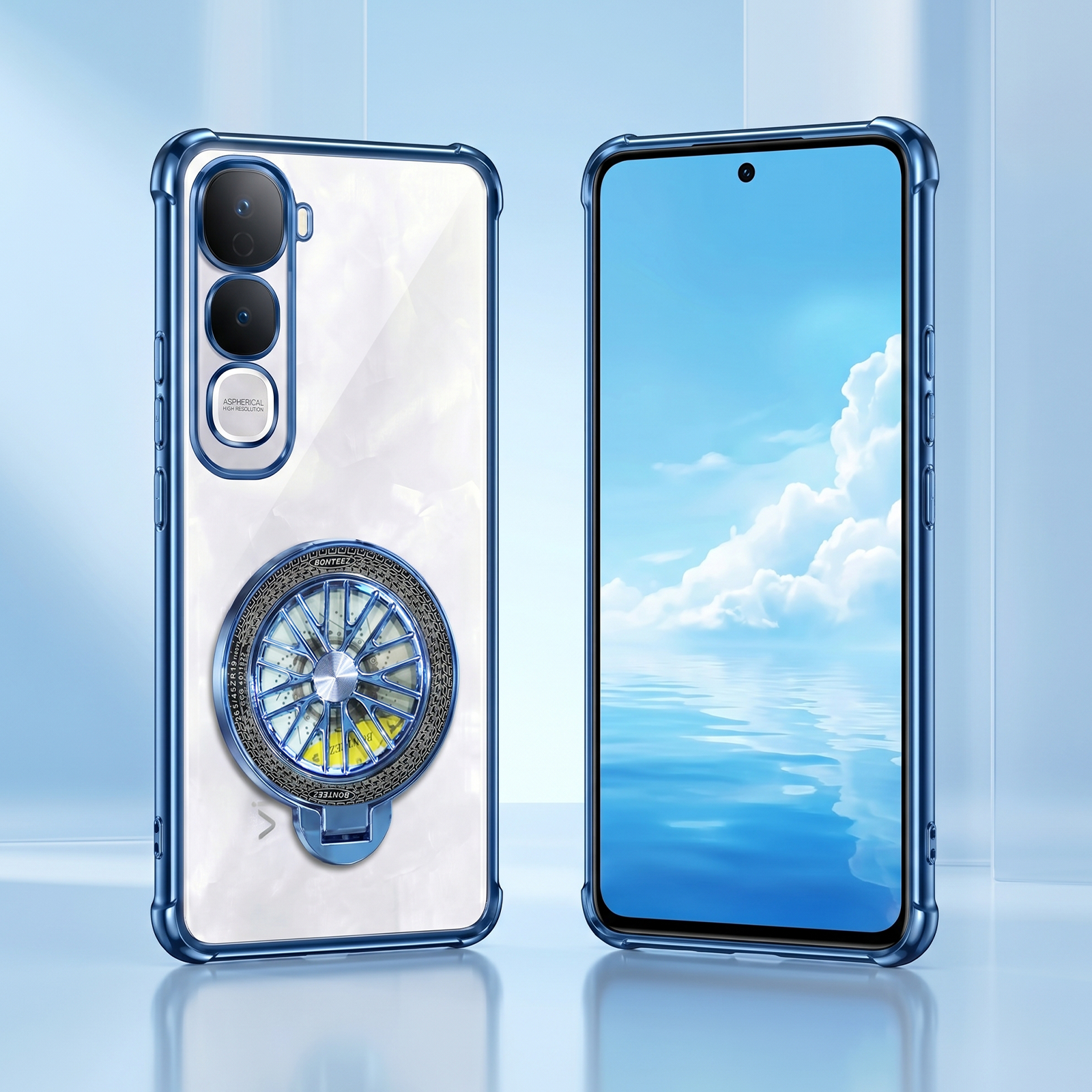 Vivo Y400 Pro 5G Premium Stress Buster Wheel Rotating Shockproof Airbags Case