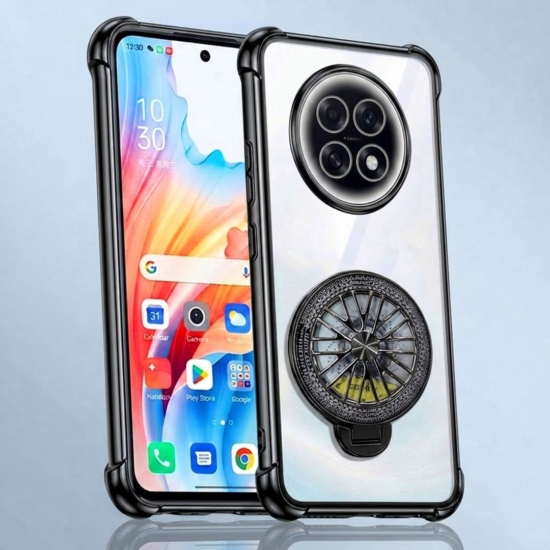Oppo F31 Pro+ 5G Premium Stress Buster Wheel Rotating Shockproof Airbags Case (Buy 1 Get 1 Free Surprise Cover)