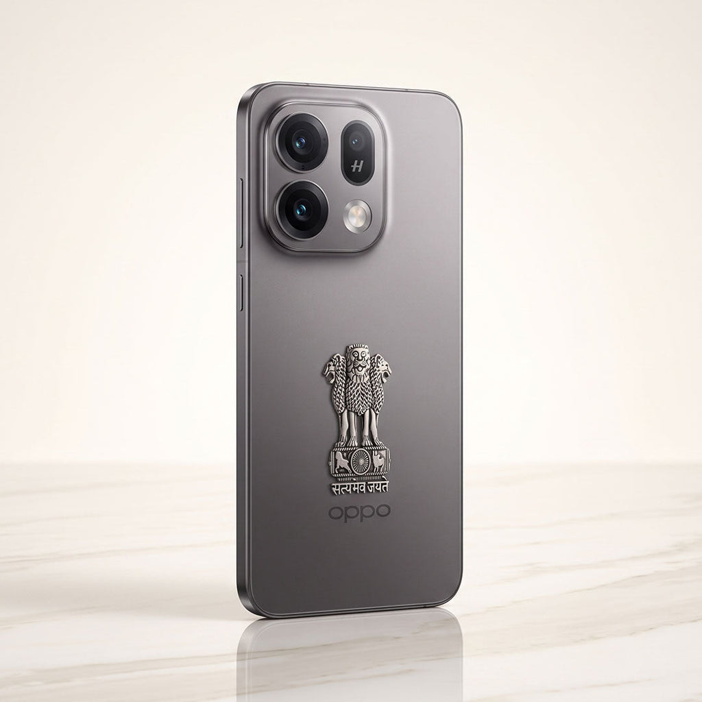 Oppo Find X9s 5G Compatible Satyamev Jayate 3D Metal Emblem Sticker