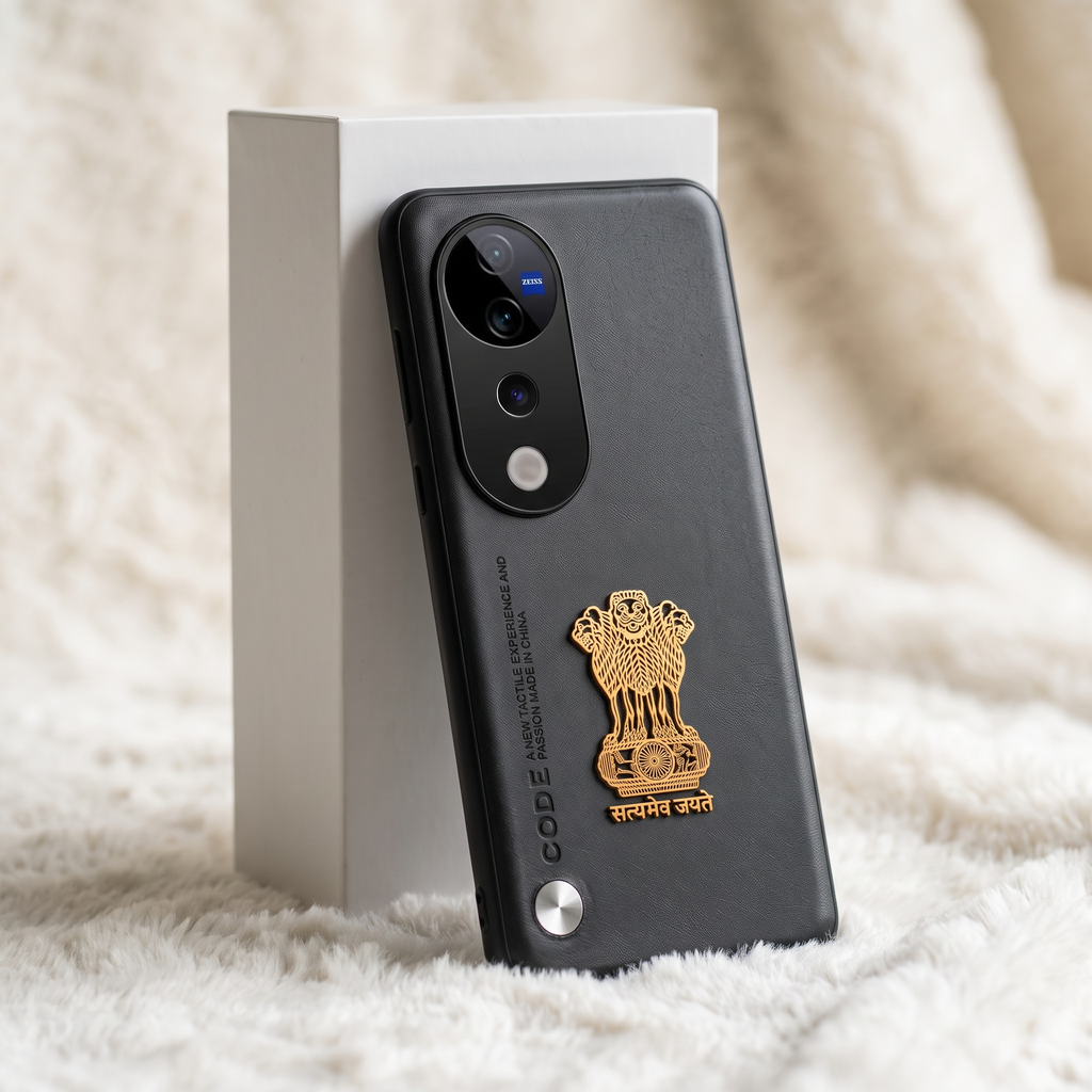 Vivo V40 Pro 5G Satyamev Jayate Vegan Leather Back Case