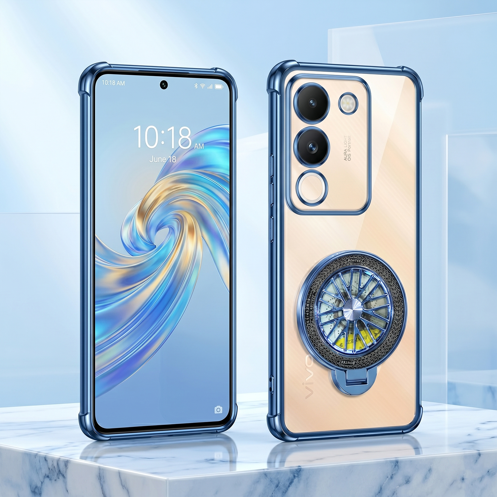 Vivo Y200 5G Premium Stress Buster Wheel Rotating Shockproof Airbags Case