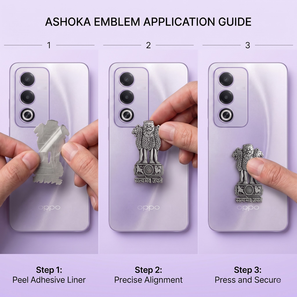 Oppo A3 Pro 5G Compatible Satyamev Jayate 3D Metal Emblem Sticker