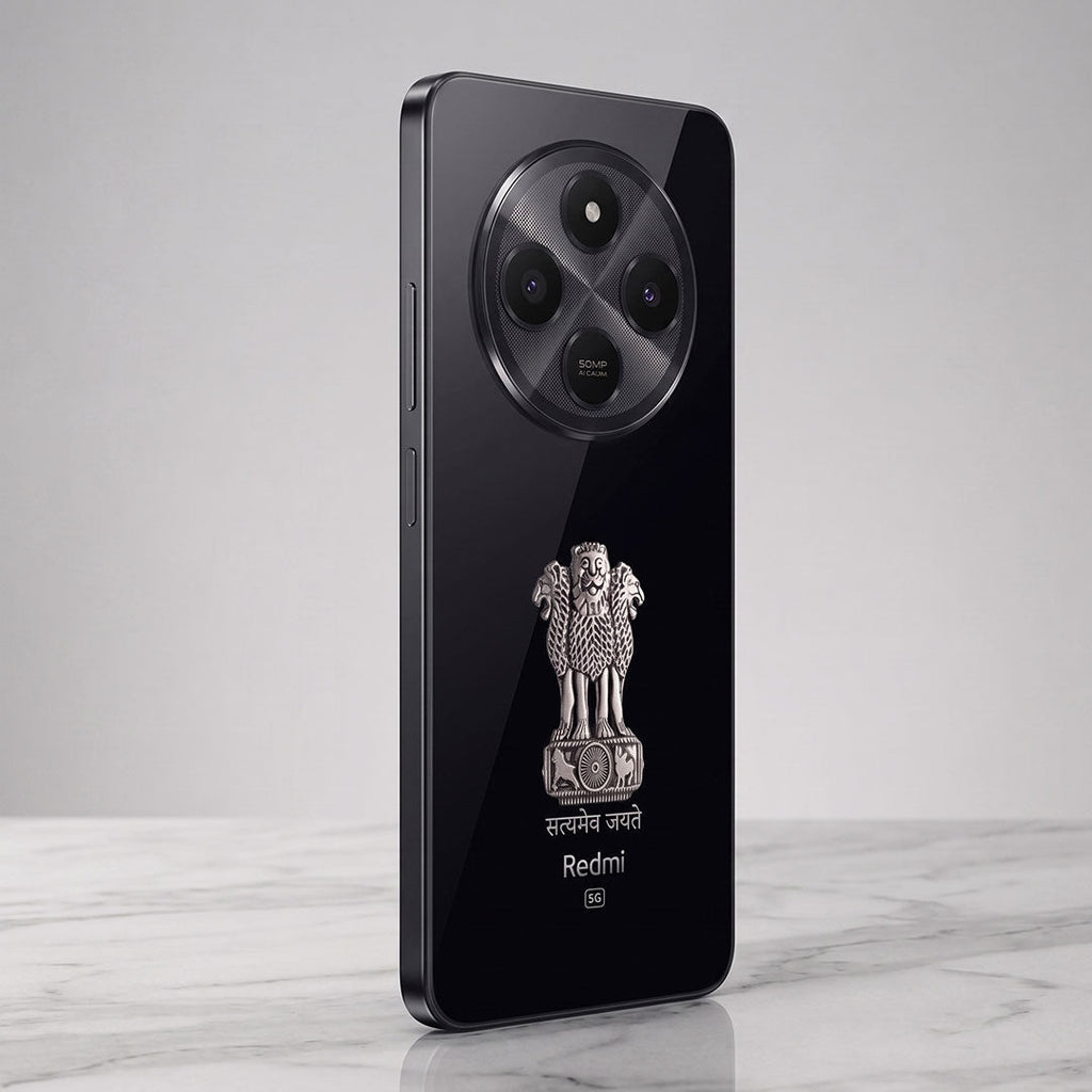 Redmi 14c 5G Compatible Satyamev Jayate 3D Metal Emblem Sticker