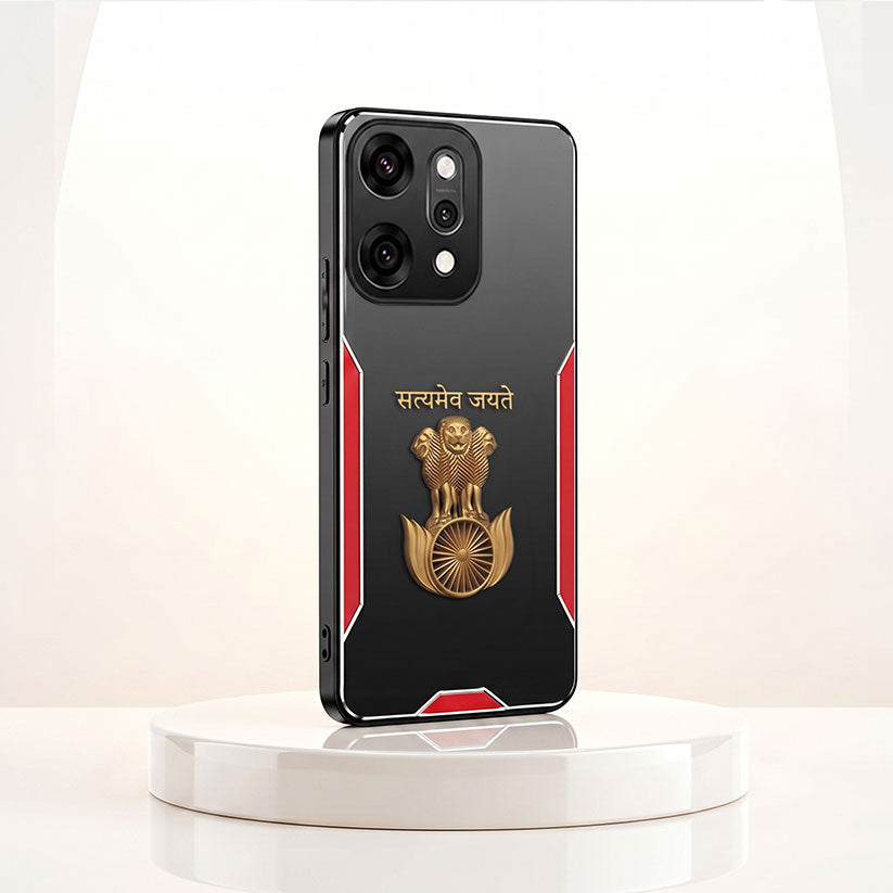 Oppo Reno 14 5G Satyamev Jayate 3D Metal Aluminium Back Case