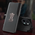 Vivo Y58 5G Metal Emblem Satyamev Jayate Half Window Leather Flip Case