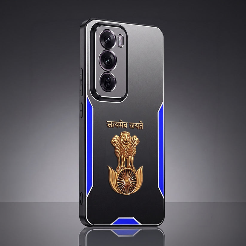Oppo Reno 12 Pro 5G Satyamev Jayate 3D Metal Aluminium Back Case