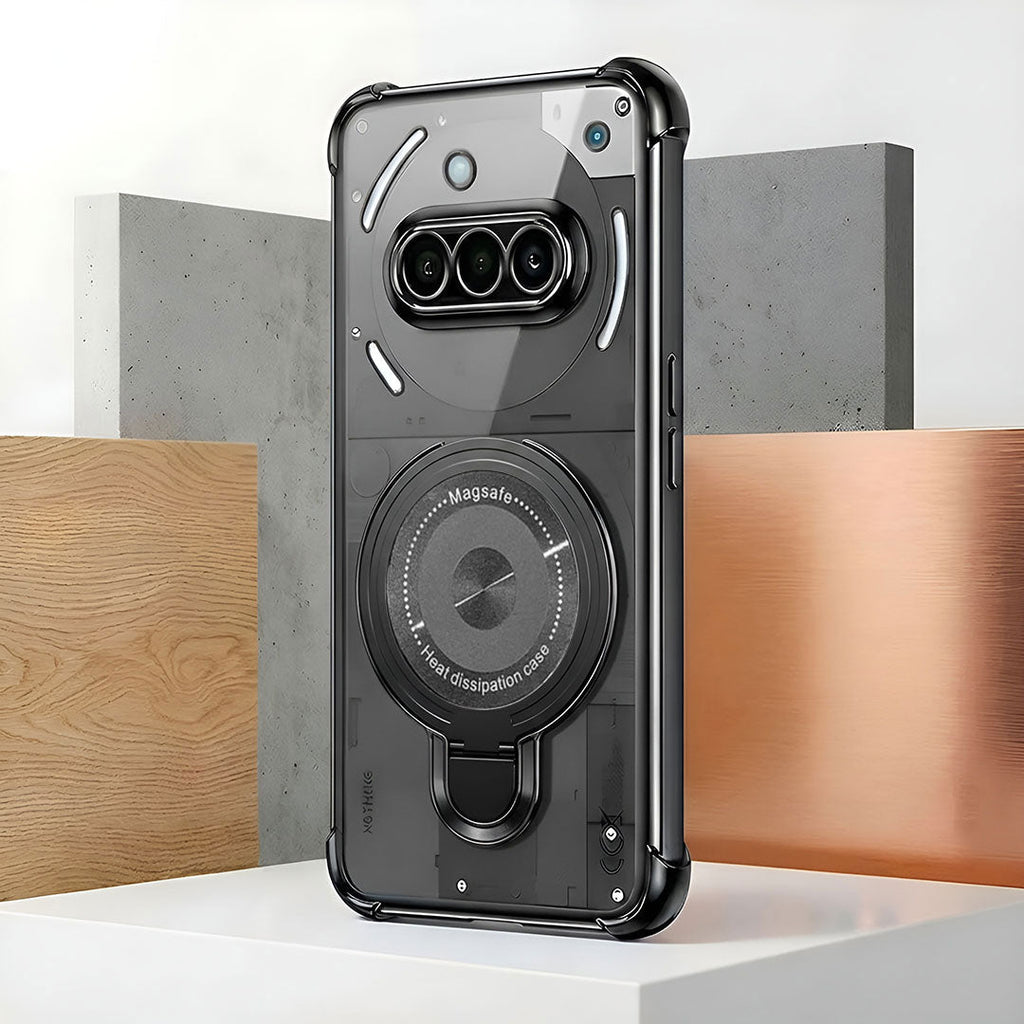 Nothing Phone 3a 5G Luxury Four Corner Invincible Bracket Ring Stand Case