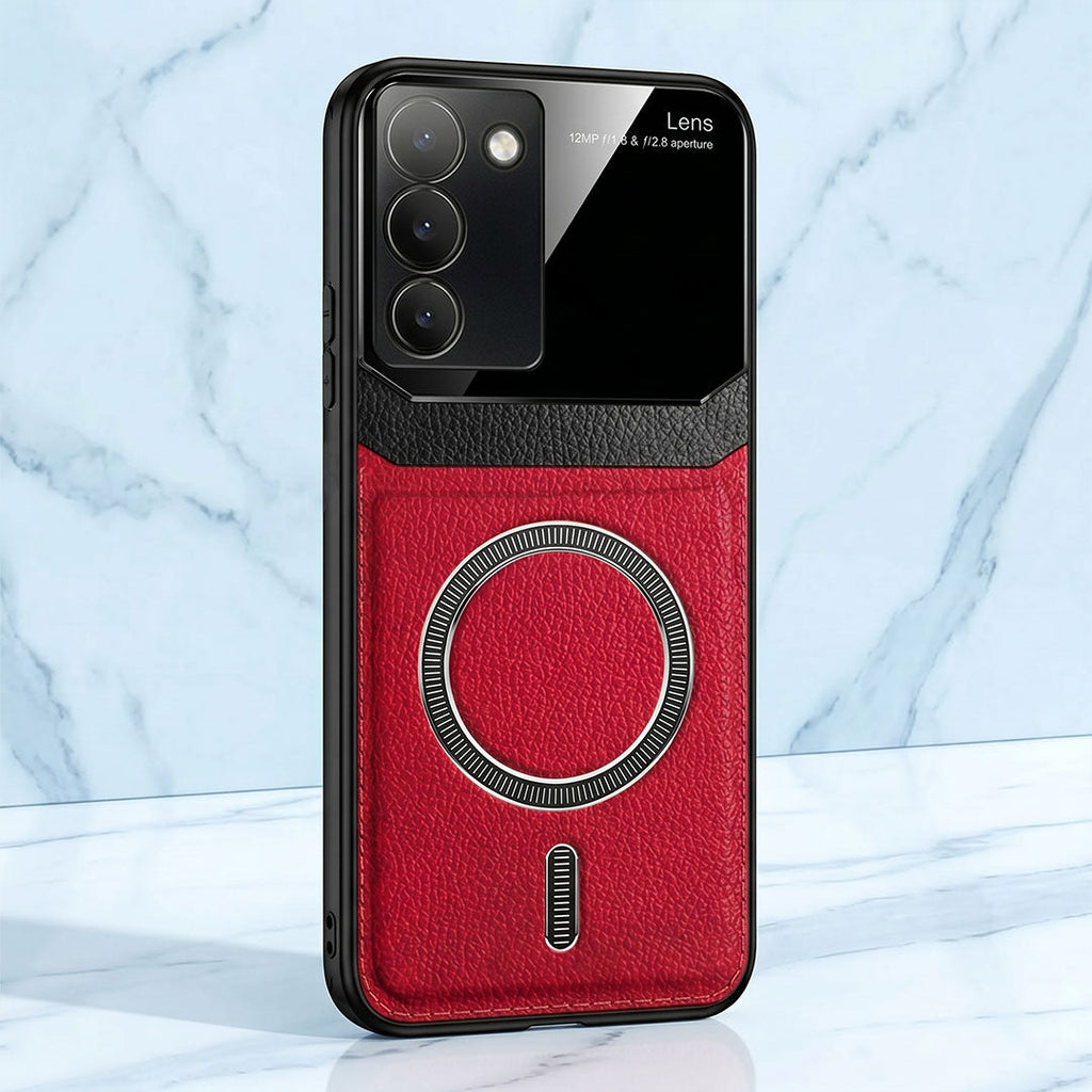 Vivo Y200e 5G Premium Magsafe Magnetic Leather Lens Protective Case