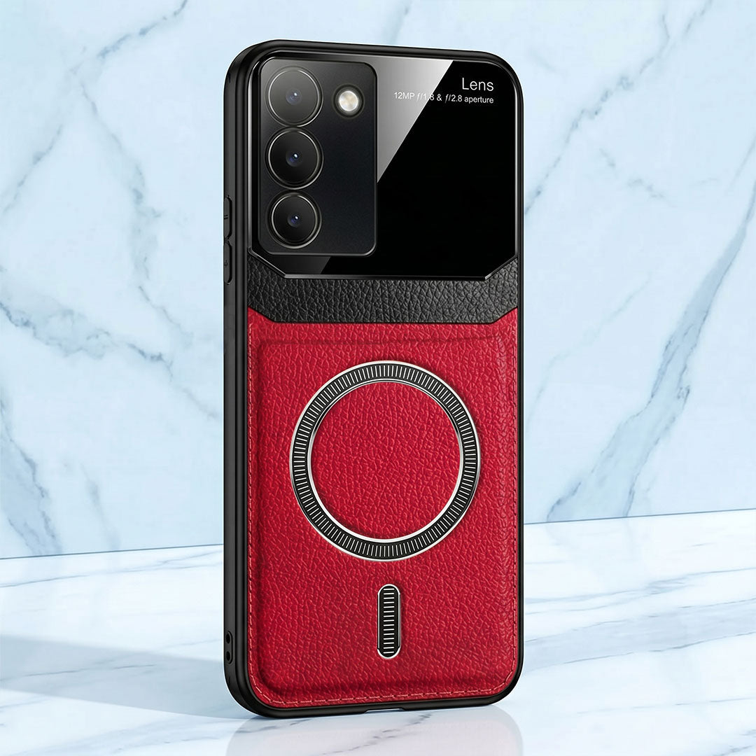 Vivo Y200e 5G Premium Magsafe Magnetic Leather Lens Protective Case