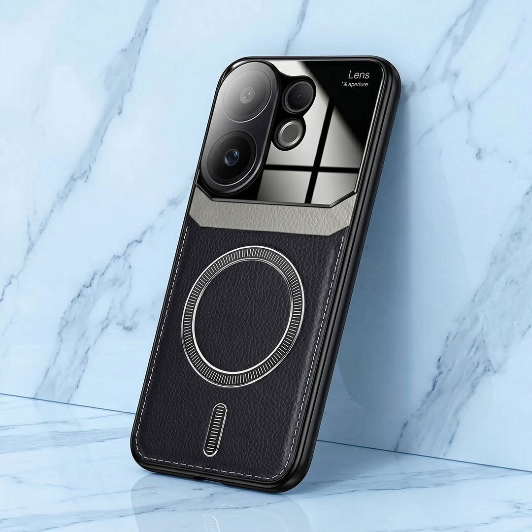 Vivo V60 5G Premium Magsafe Magnetic Leather Lens Protective Case