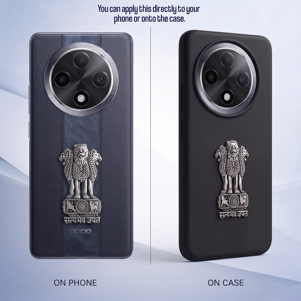 Oppo F27 Pro+ 5G Compatible Satyamev Jayate 3D Metal Emblem Sticker