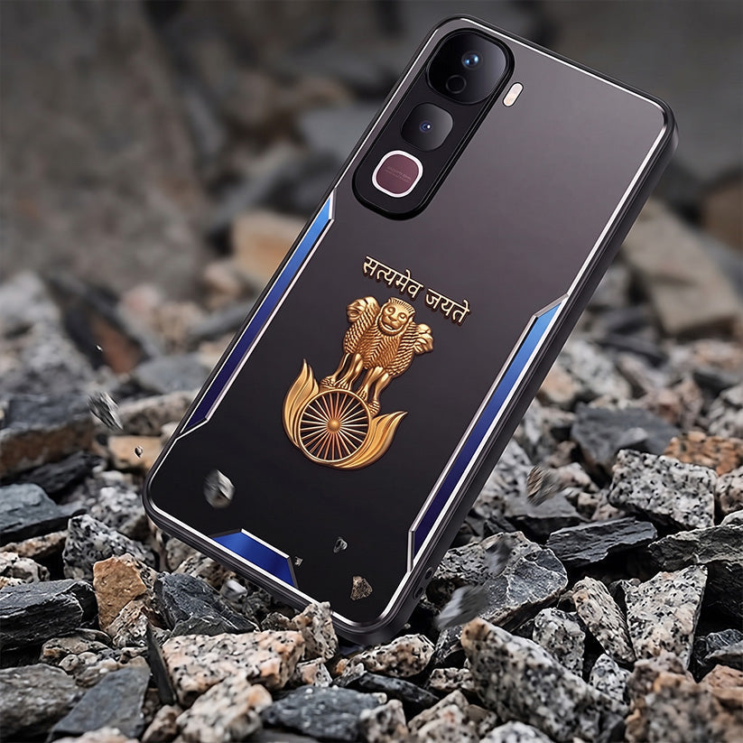 Vivo Y400 Pro 5G Satyamev Jayate 3D Metal Aluminium Back Case