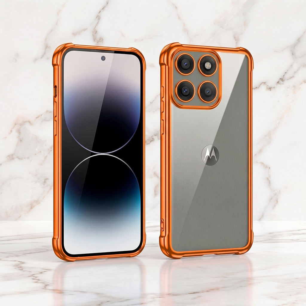Motorola Edge 60 Pro 5G Premium Shockproof Transparent Airbag Cosmic Orange Case