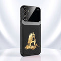 Samsung Galaxy A34 5G Mahadev 3D Gold Metal Leather Back Case