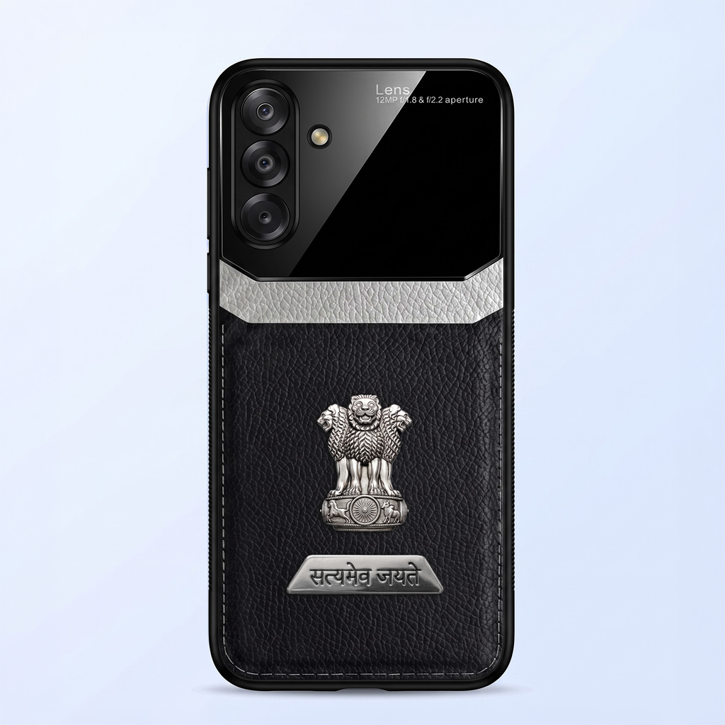 Samsung Galaxy A26 5G Satyamev Jayate 2-in-1 Emblem Leather Lens Protective Back Case