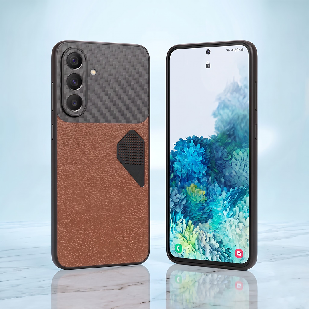 Samsung Galaxy A57 5G Carbon Fiber Heat Dissipation Leather Hybrid Phone Case
