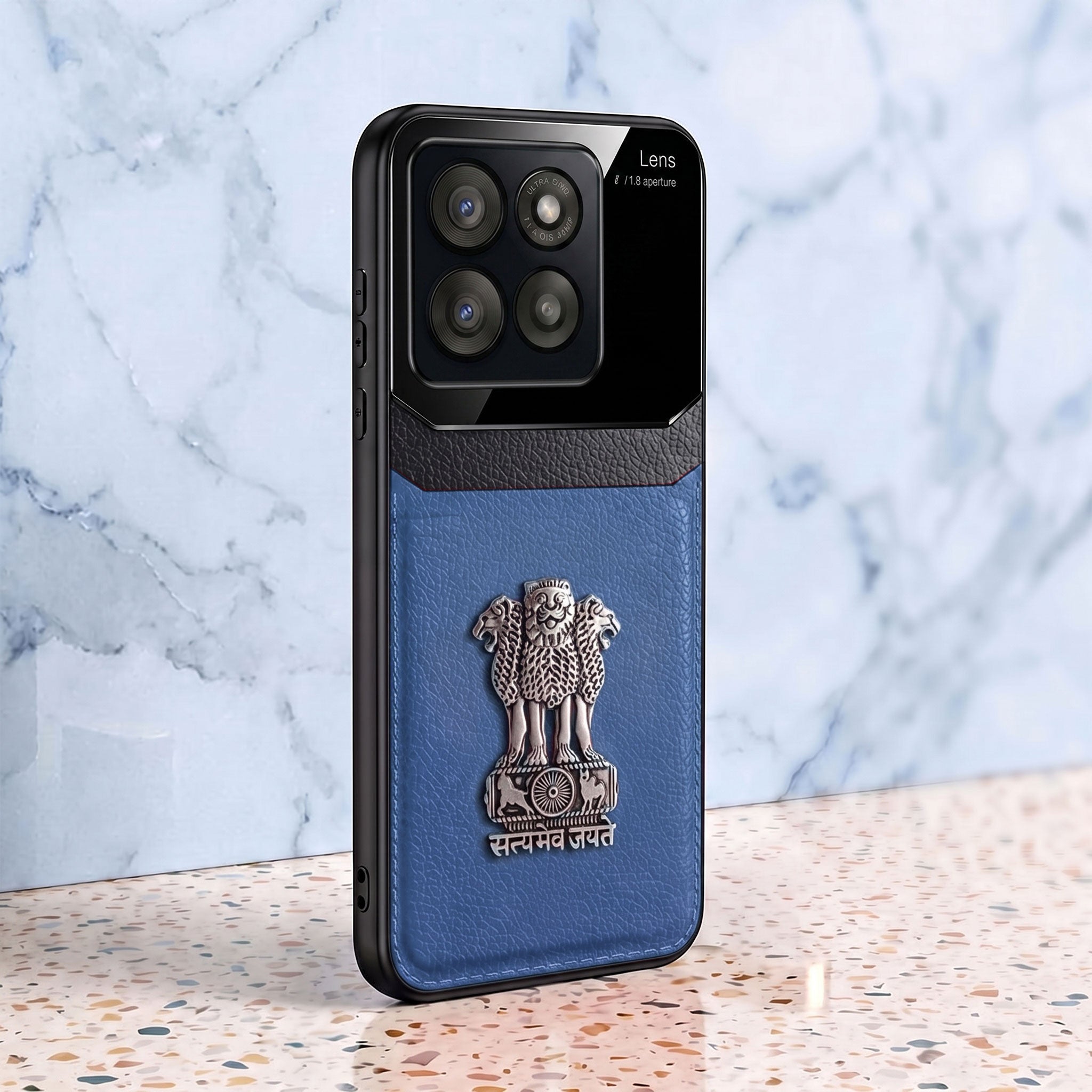 Motorola Edge 60 Fusion 5G Satyamev Jayate 3D Metal Leather Back Case