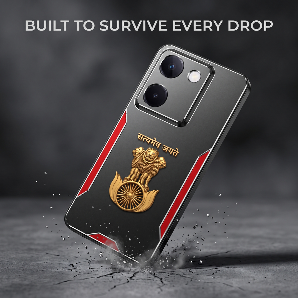 Vivo Y200 Pro 5G Satyamev Jayate 3D Metal Aluminium Back Case