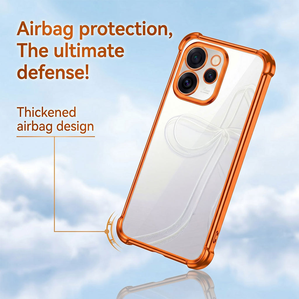 Oppo Reno 15 Pro Mini 5G Premium Shockproof Transparent Airbag Cosmic Orange Case