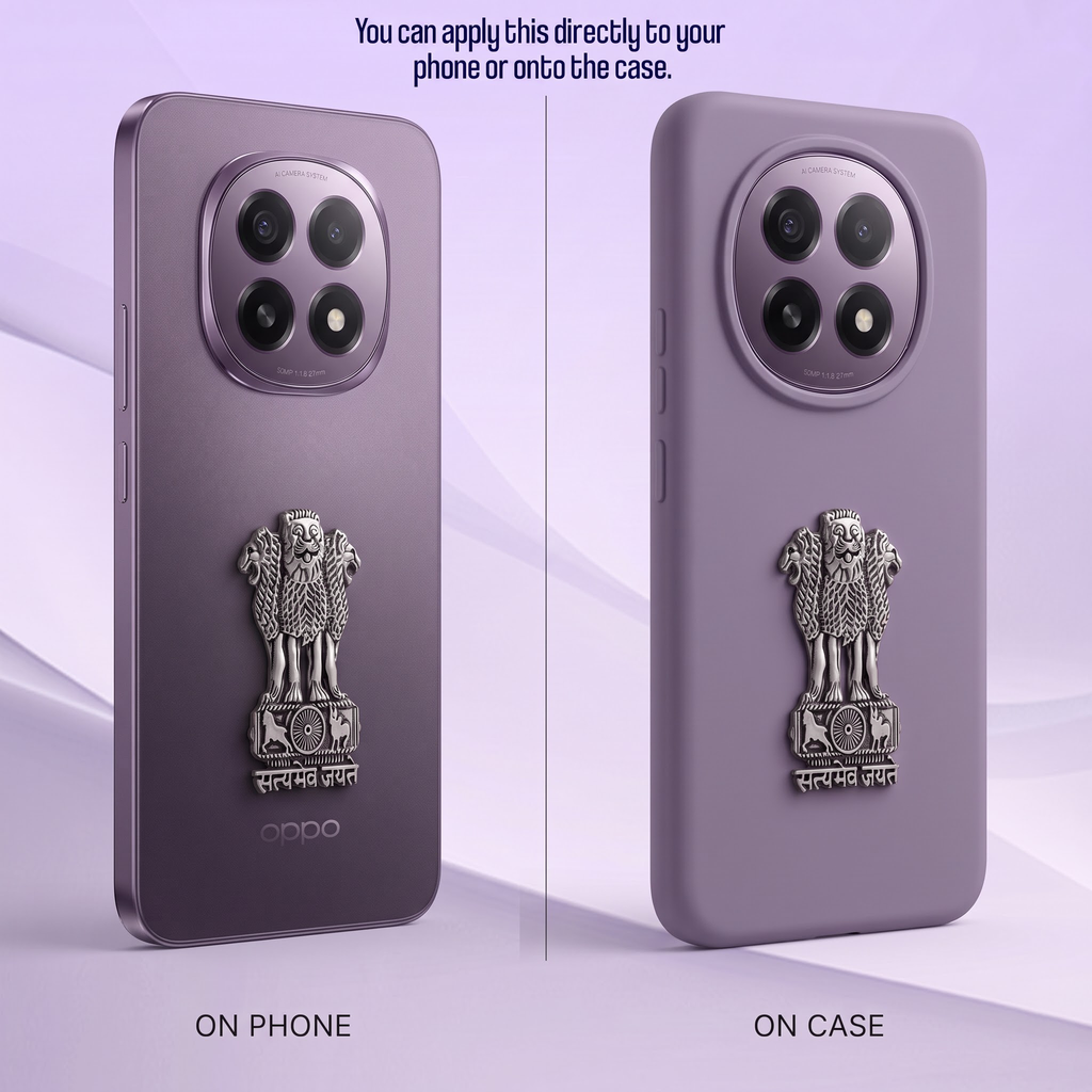 Oppo F29 5G Compatible Satyamev Jayate 3D Metal Emblem Sticker
