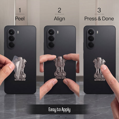 OnePlus Nord CE6 Lite 5G Compatible Satyamev Jayate 3D Metal Emblem Sticker