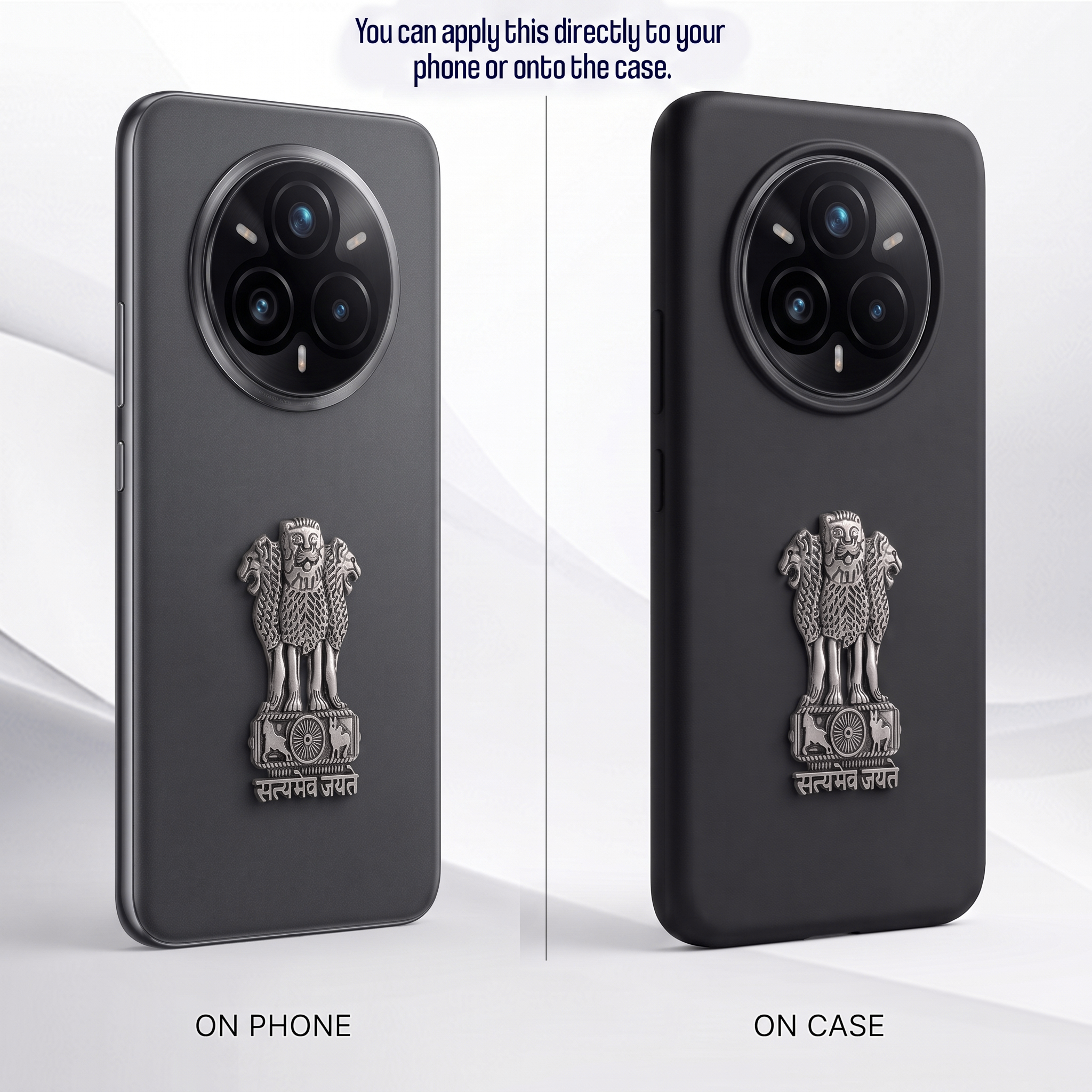 Realme 14 Pro+ 5G Compatible Satyamev Jayate 3D Metal Emblem Sticker