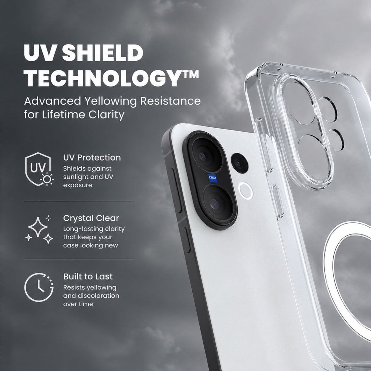 Vivo V60 5G Clear Anti-Yellow MagSafe Protective Case