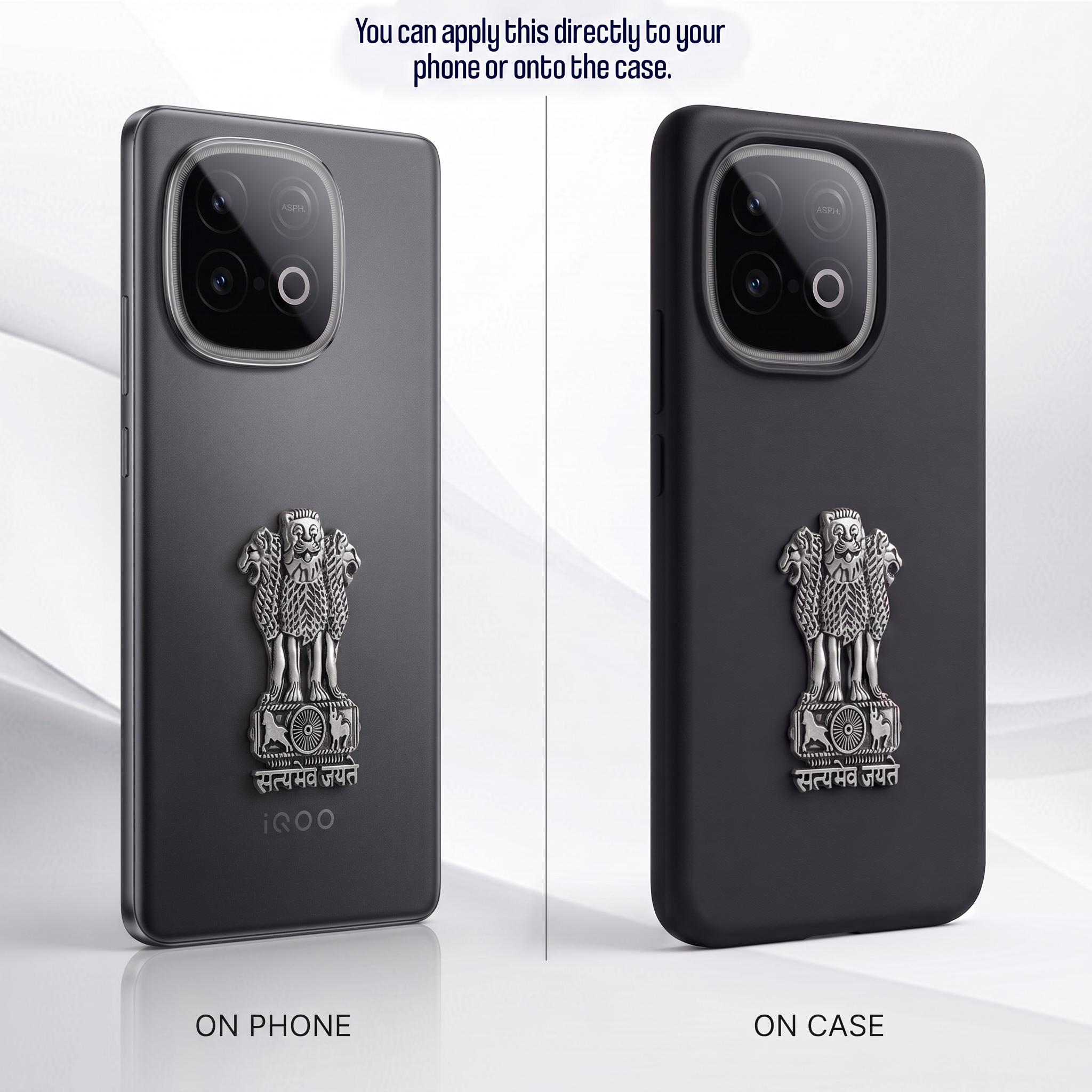 iQOO Neo 10 5G Compatible Satyamev Jayate 3D Metal Emblem Sticker