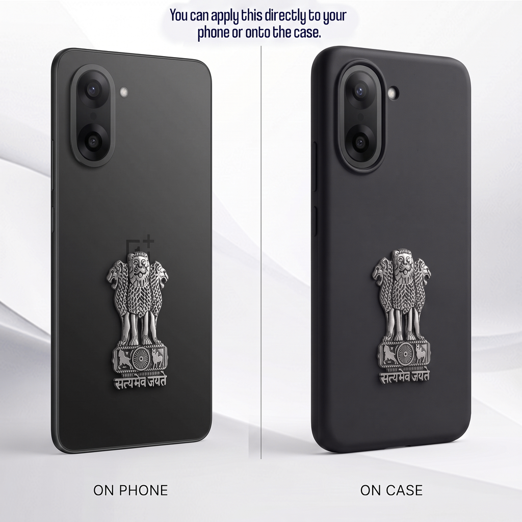 One Plus Nord CE5 5G Compatible Satyamev Jayate 3D Metal Emblem Sticker