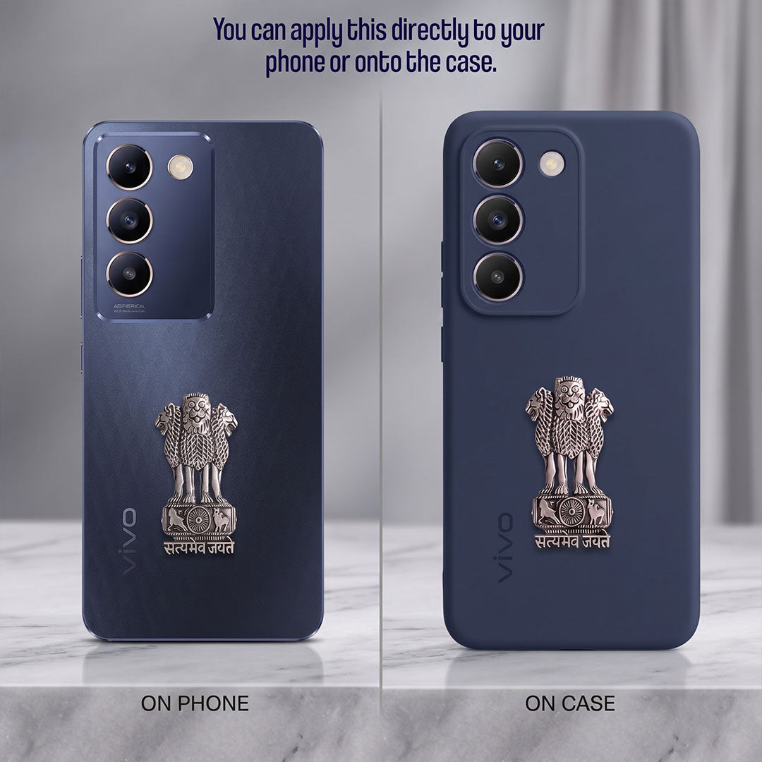 Vivo T3 5G Compatible Satyamev Jayate 3D Metal Emblem Sticker