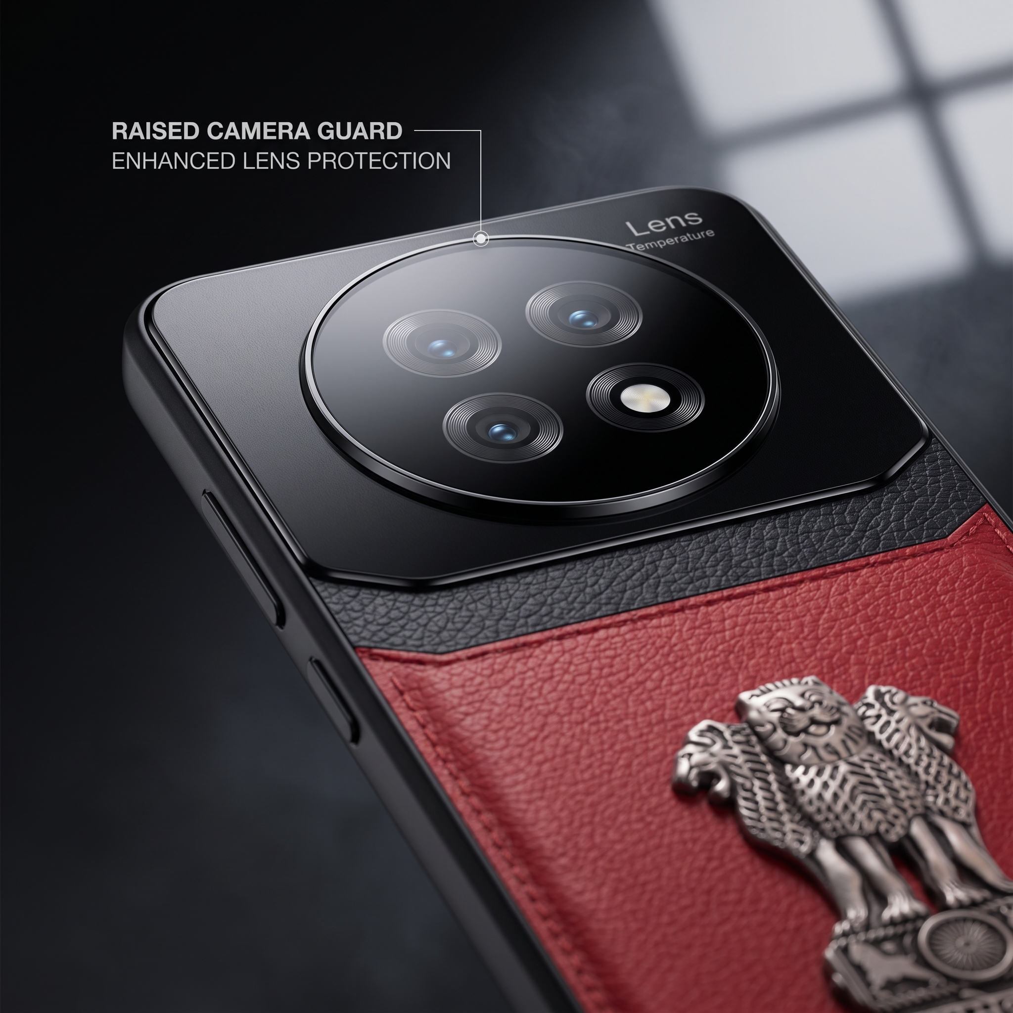 Oppo F31 Pro+ 5G Satyamev Jayate 3D Metal Leather Back Case