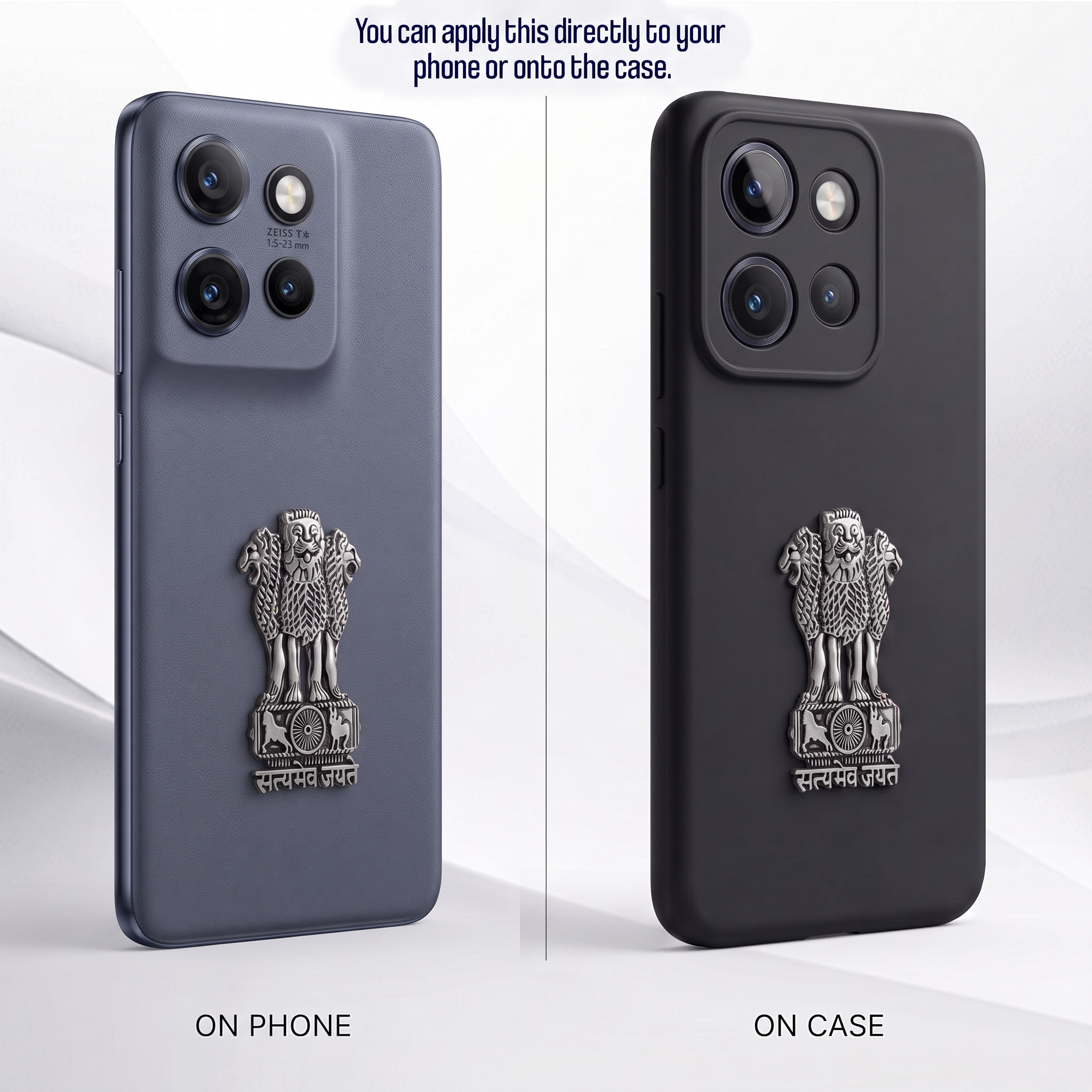 Motorola Edge 50 Neo 5G Compatible Satyamev Jayate 3D Metal Emblem Sticker
