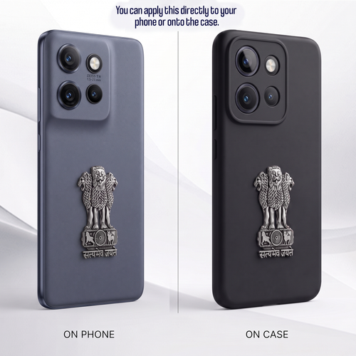 Motorola Edge 50 Neo 5G Compatible Satyamev Jayate 3D Metal Emblem Sticker