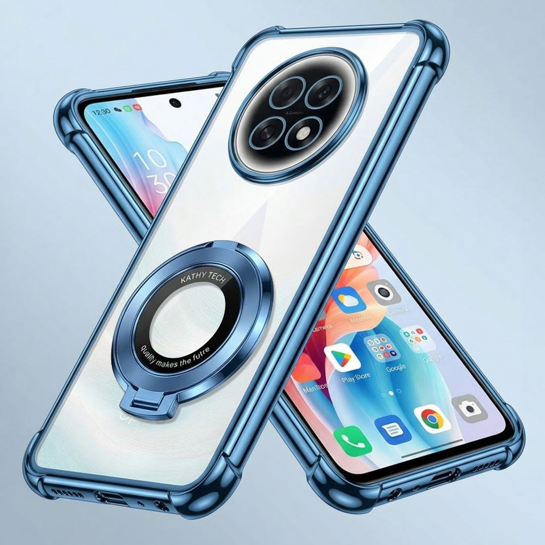 Oppo F31 Pro+ 5G Original Luxury Magnifier Ring Stand Shockproof Airbags Corner Case