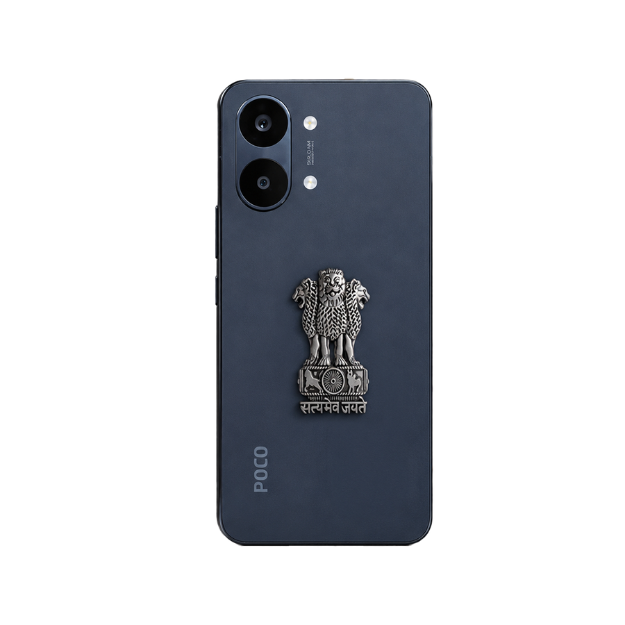 POCO X8 Pro 5G Compatible Satyamev Jayate 3D Metal Emblem Sticker