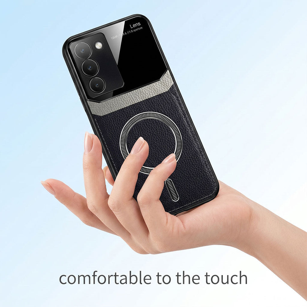 Vivo Y200e 5G Premium Magsafe Magnetic Leather Lens Protective Case