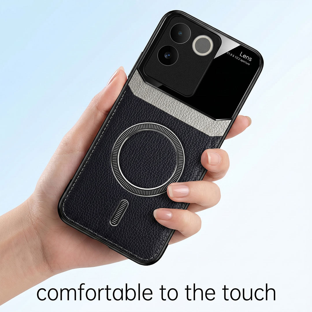Vivo T2 Pro 5G Premium Magsafe Magnetic Leather Lens Protective Case