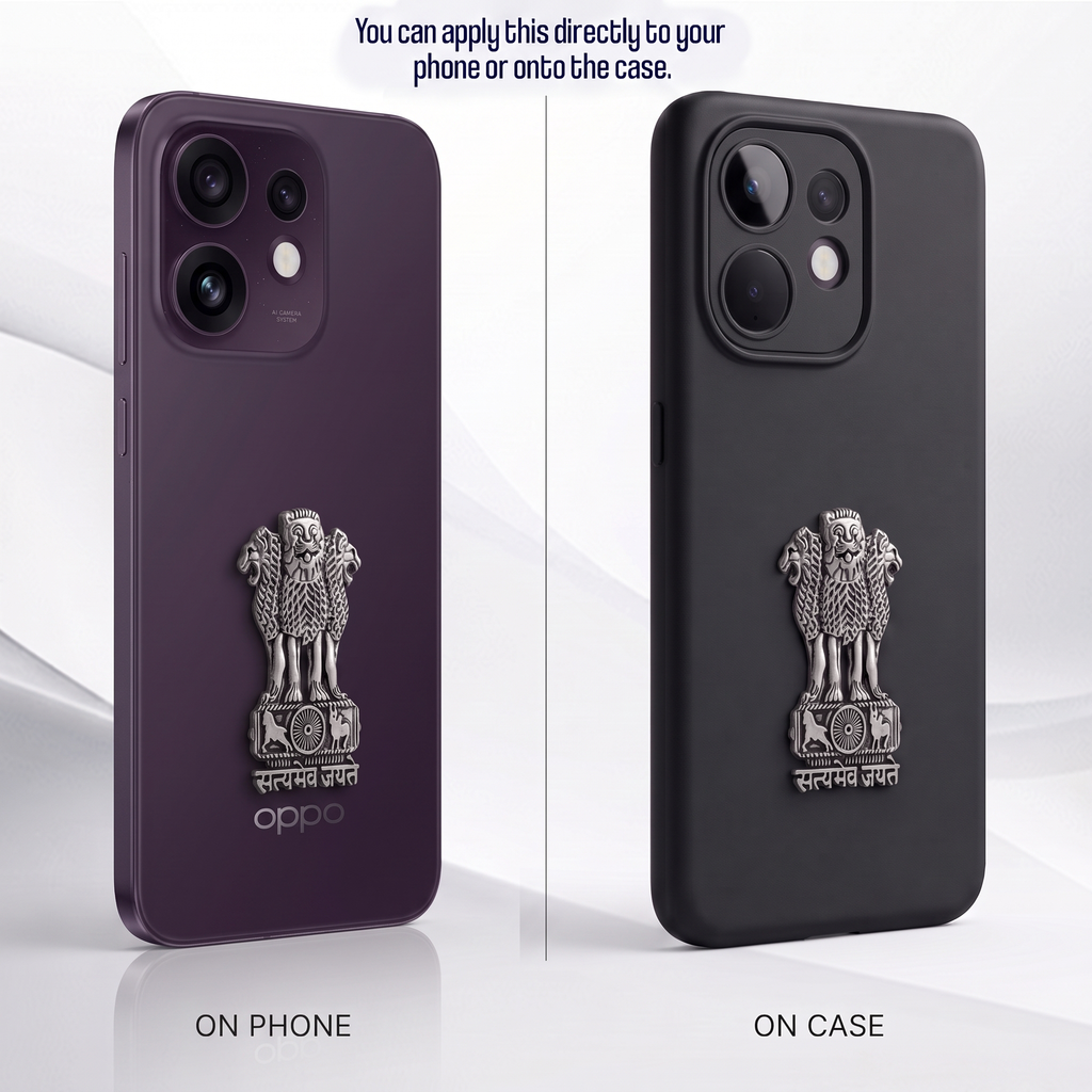 Oppo Reno 16 5G Compatible Satyamev Jayate 3D Metal Emblem Sticker