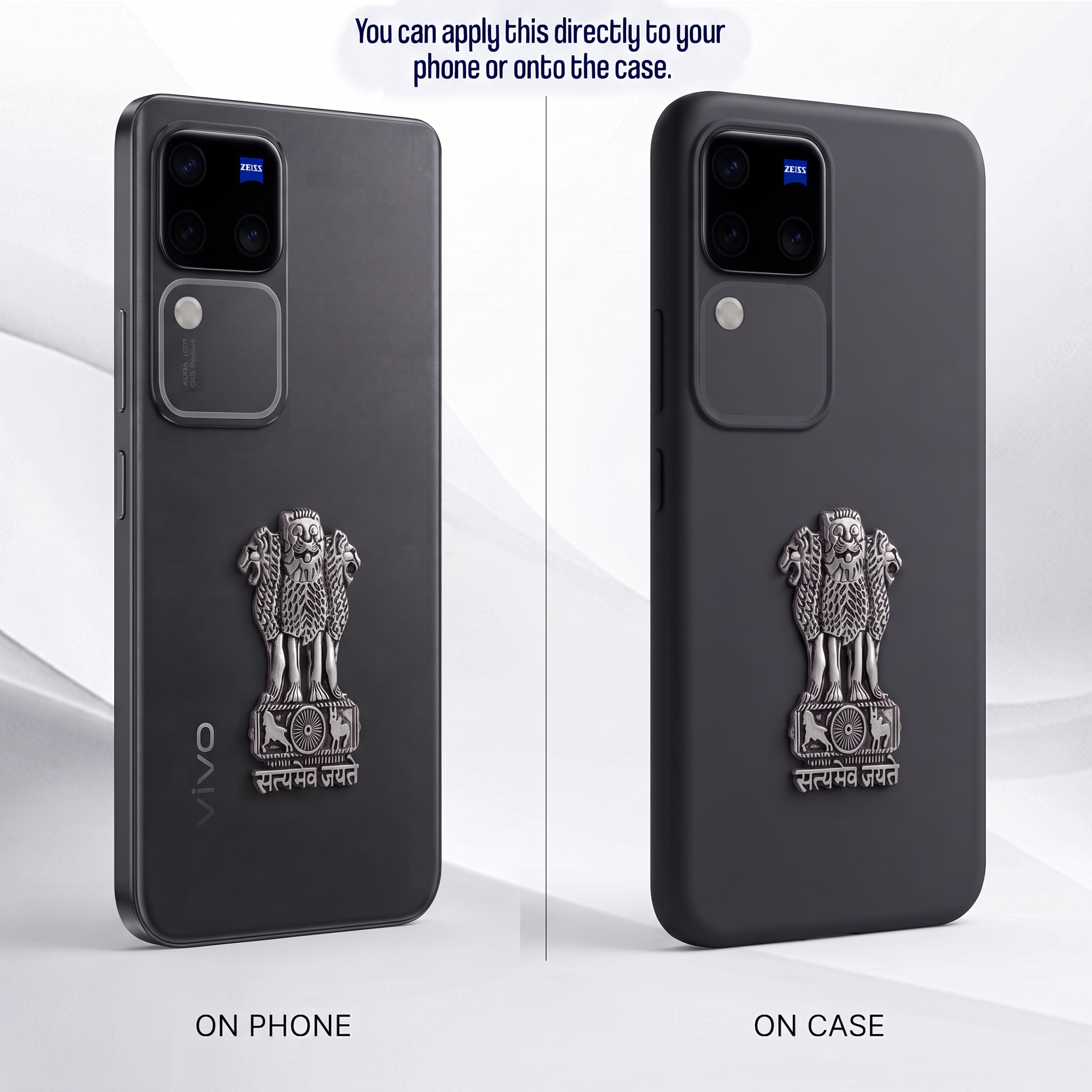 Vivo V30 Pro 5G Compatible Satyamev Jayate 3D Metal Emblem Sticker