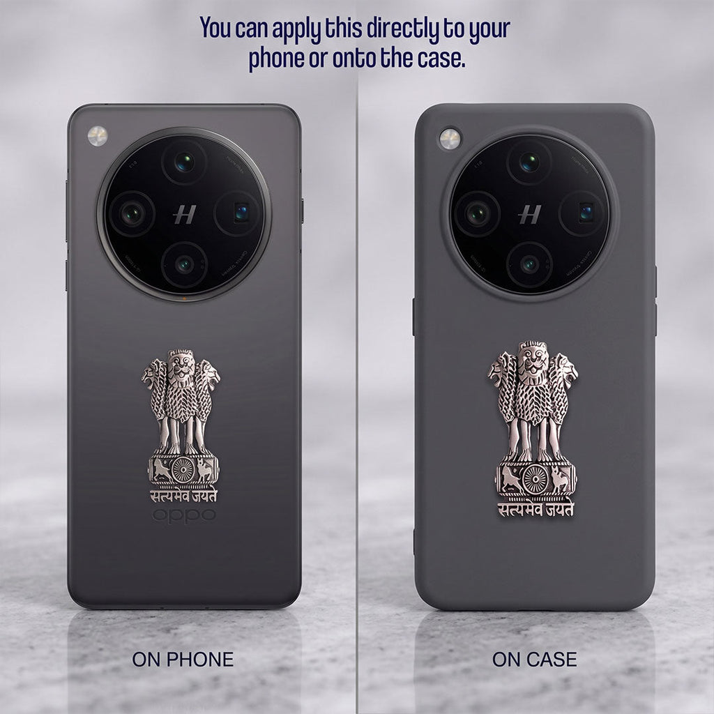 OPPO Find X8 Pro 5G Compatible Satyamev Jayate 3D Metal Emblem Sticker