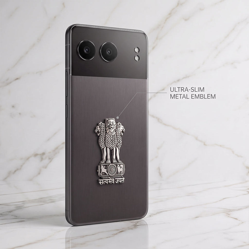One Plus Nord 4 5G Compatible Satyamev Jayate 3D Metal Emblem Sticker