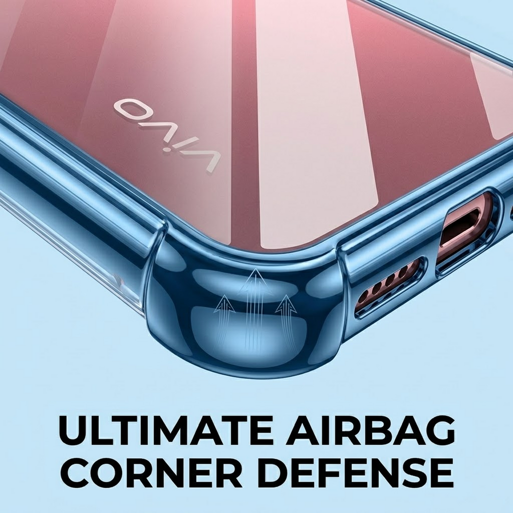 Vivo V50 5G Anti-Yellow Electroplating Transparent Airbags Case