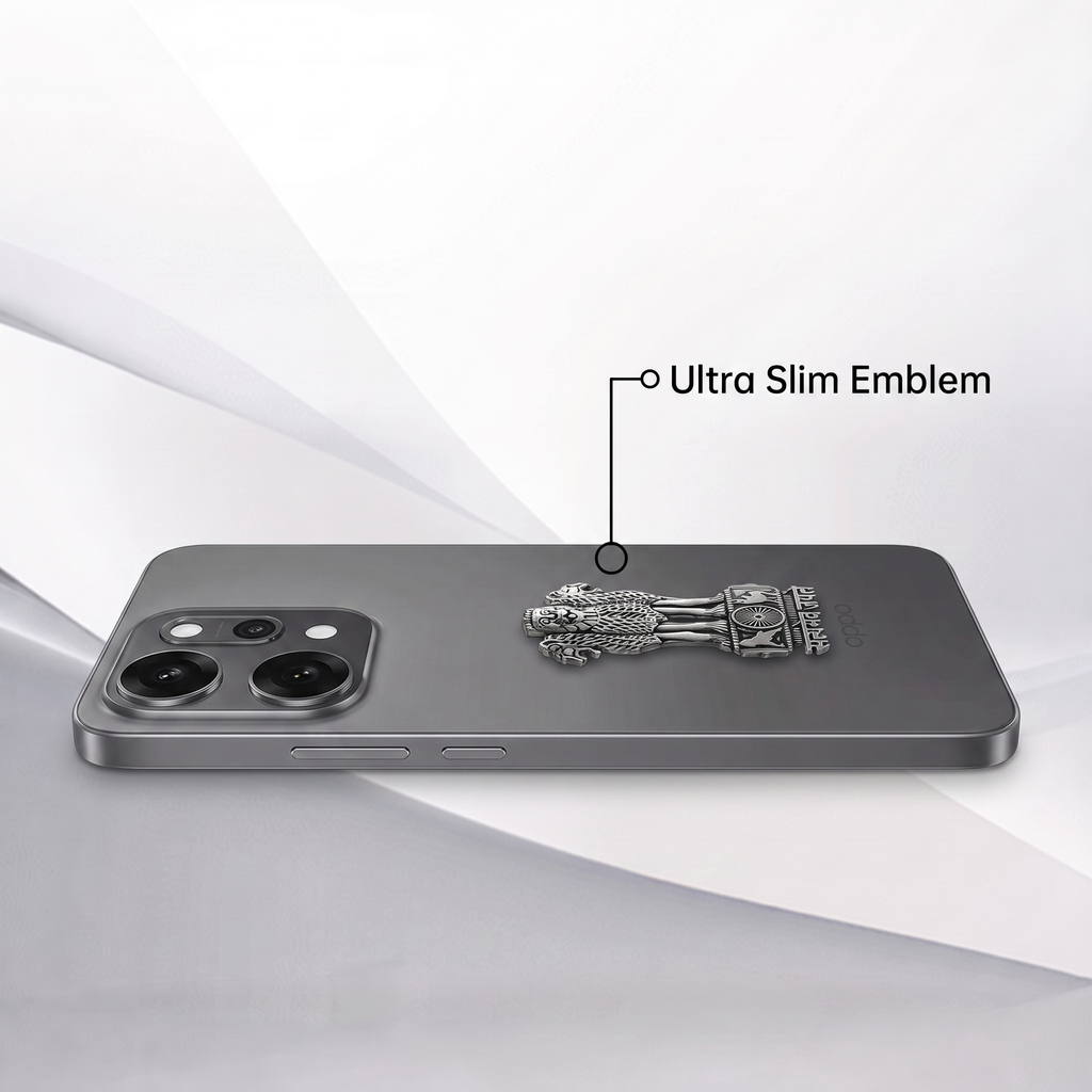 OPPO Reno 14 Pro 5G Compatible Satyamev Jayate 3D Metal Emblem Sticker
